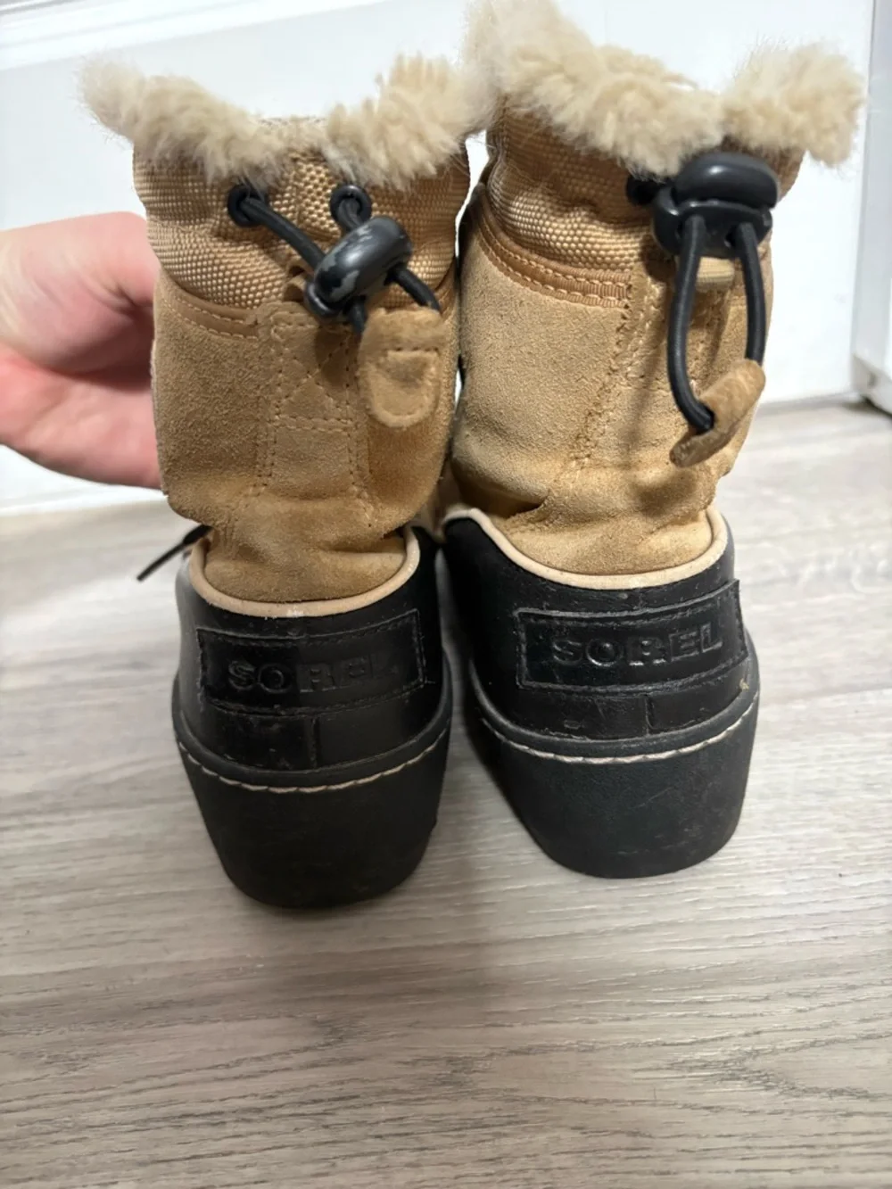 Sorel Tan Suede Fur-Trim Lace-Up Winter Boots - Picture 3 of 6